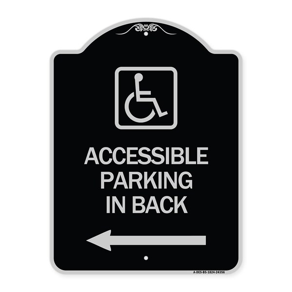 Signmission Accessible Parking on Left Arrow W/ Graphic Heavy-Gauge Aluminum Sign, 24" x 18", BS-1824-24356 A-DES-BS-1824-24356 - main